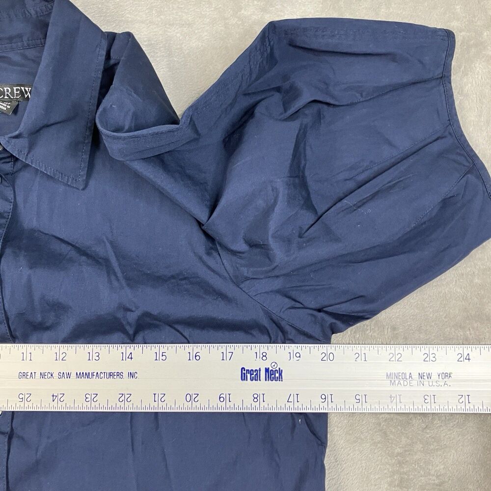 J Crew Tall Embroidered Shirt Dress Womens Blue Cotton Poplin Preppy Coastal - Picture 5 of 14